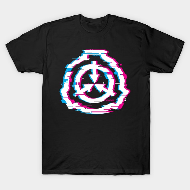 SCP Logo Insignia Glitch T-Shirt by Pufahl